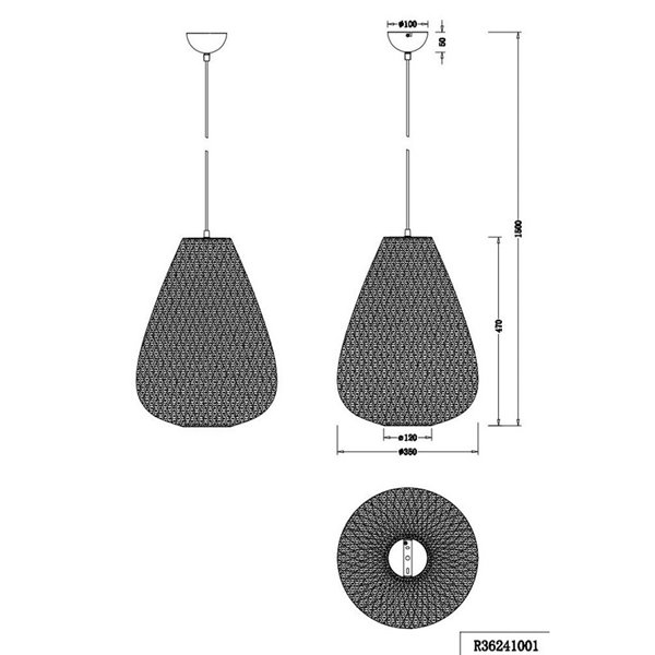 Plafonnier JANINE avec abat-jour en tissu et résille, hauteur réglable et effet de lumière diffuse, ampoule exclue. 1x E27 max.