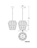 Lámpara de techo fibra natural JEAN altura ajustable bombilla excl. 1x E27 max. 10W IP20