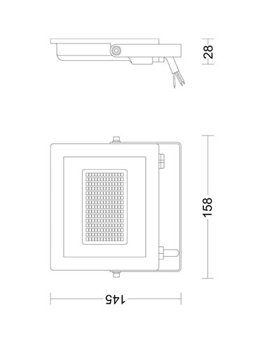 Projecteur extérieur ultra-efficace LOIS, 14W 3000K/5000K 2600Lm/2650Lm, IP65