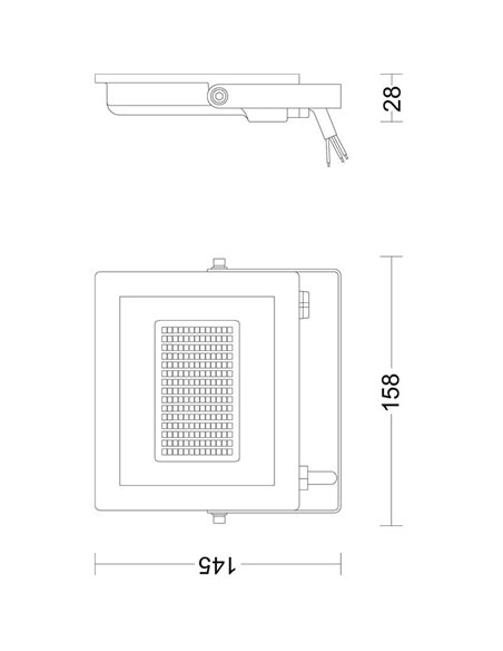 Projetor externo ultraeficiente LOIS, 14W 3000K/5000K 2600Lm/2650Lm, IP65