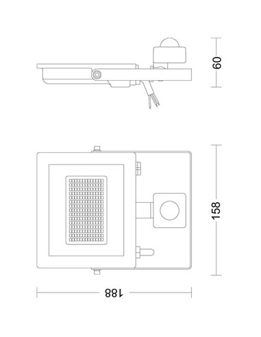 Proyector ultraeficiente con sensor de movimiento LOIS, 14W  3000K/5000K 2600Lm/2650Lm