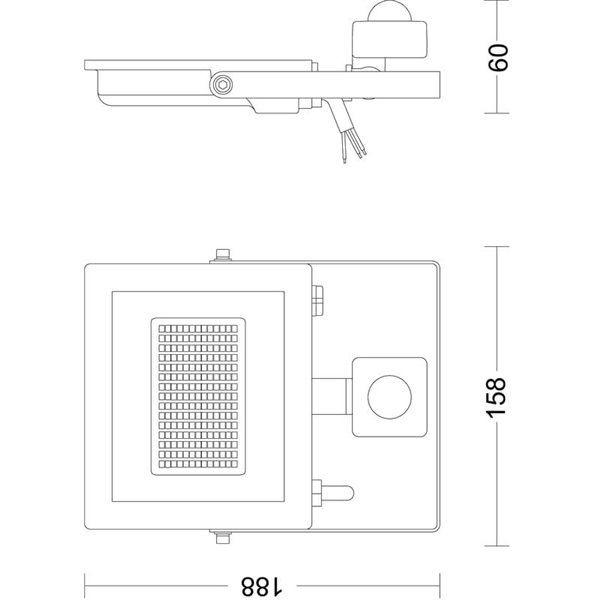 LOIS Holofote com sensor de movimento ultraeficiente, 14W 3000K/5000K 2600Lm/2650Lm