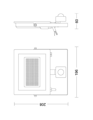 Projecteur à détecteur de mouvement ultra-efficace LOIS, 24 W 3 000 K/5 000 K 4 450 lm/45 000 lm