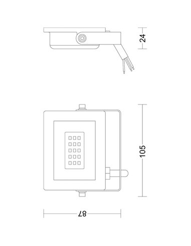 Projecteur extérieur LOIS 10W, noir, 3000K/5000k 950Lm, IP65