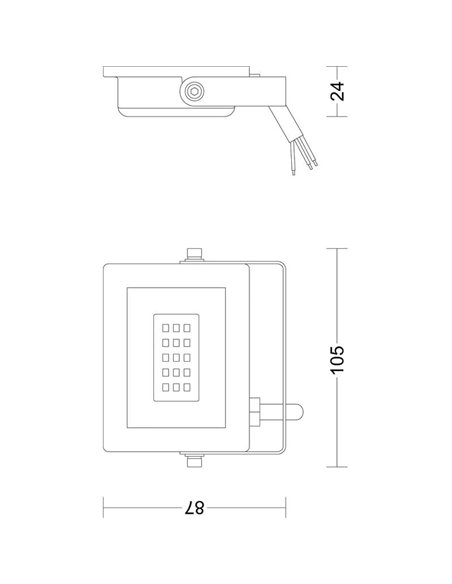 Projecteur extérieur LOIS 10W, noir, 3000K/5000k 950Lm, IP65