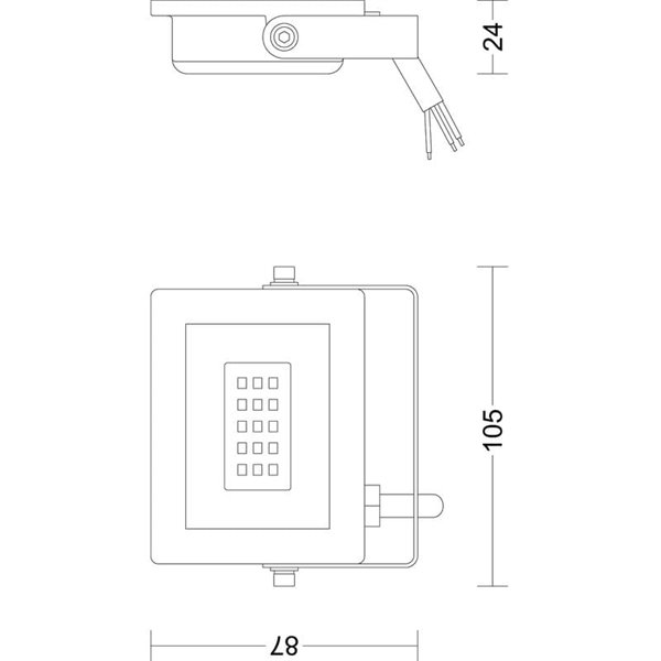 Projetor externo LOIS 10W, preto, 3000K/5000k 950Lm, IP65
