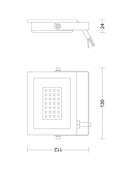Projecteur extérieur LOIS 20W, noir 3000K/5000K 2050Lm, IP65