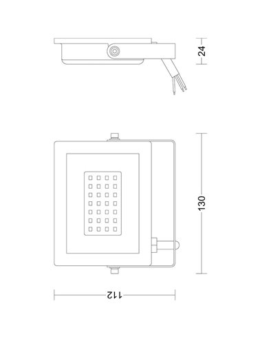 Projetor externo LOIS 20W, preto 3000K/5000K 2050Lm, IP65