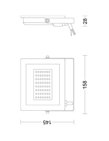 Projetor externo LOIS 30W, preto 3000K/5000K 3200Lm, IP65