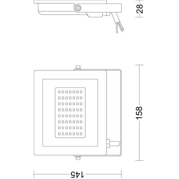 Projecteur extérieur LOIS 30W, noir 3000K/5000K 3200Lm, IP65