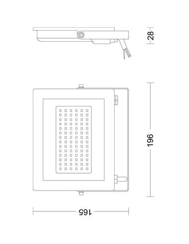 Projetor externo LOIS 50W, preto 3000K/5000K 3200Lm, IP65