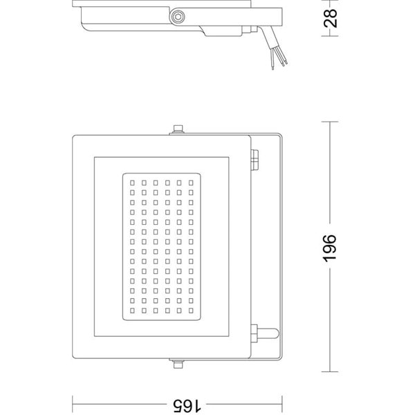 Projetor externo LOIS 50W, preto 3000K/5000K 3200Lm, IP65