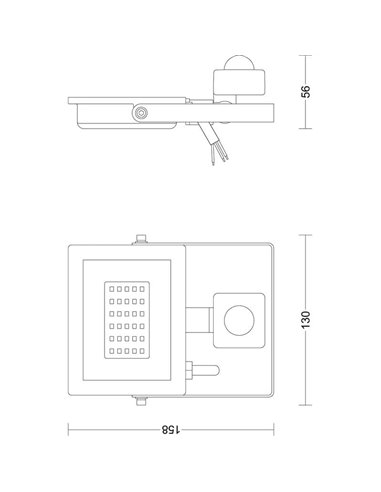 Proyector con sensor de movimiento exterior 20W LOIS, 3000K/5000K 2050lM
