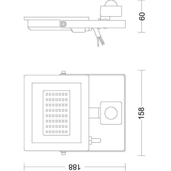 Proyector con sensor de movimiento exterior 30W LOIS, 3000K/5000K 3200Lm