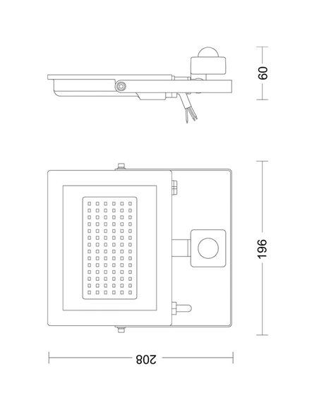 Proyector con sensor de movimiento exterior 50W LOIS, 3000K/5000K 3200Lm