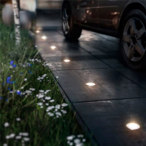 Foco empotrable LED de suelo con punto de tierra MOSS, para exterior, inox 3W 230V