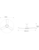 Ventilador LED de techo blanco OLAS, dimable, 42" 30W+24W, con mando a distancia