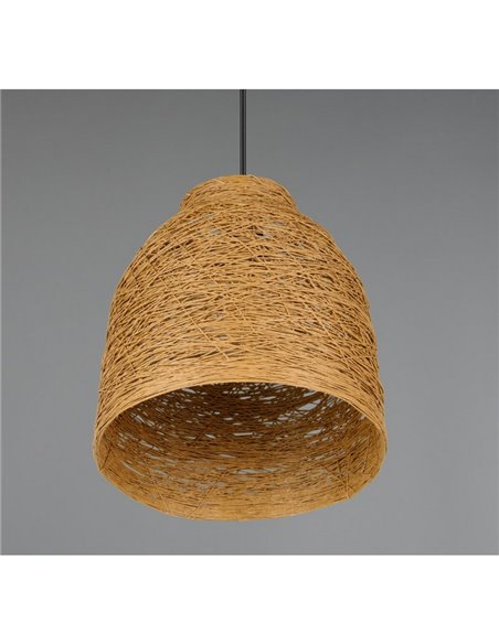 Lámpara colgante JOELINE de hilo de papel natural, altura ajustable bombilla excl. 1x E27 max. 10W IP20
