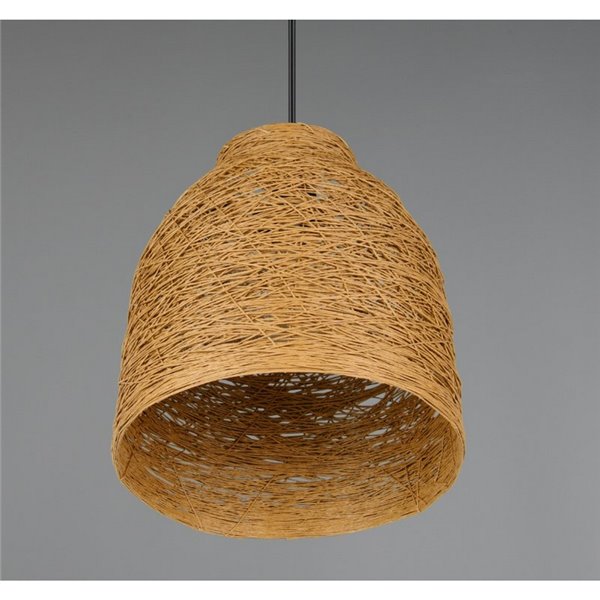 Lámpara colgante JOELINE de hilo de papel natural, altura ajustable bombilla excl. 1x E27 max. 10W IP20