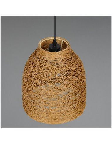 Lámpara colgante JOELINE de hilo de papel natural, altura ajustable bombilla excl. 1x E27 max. 10W IP20