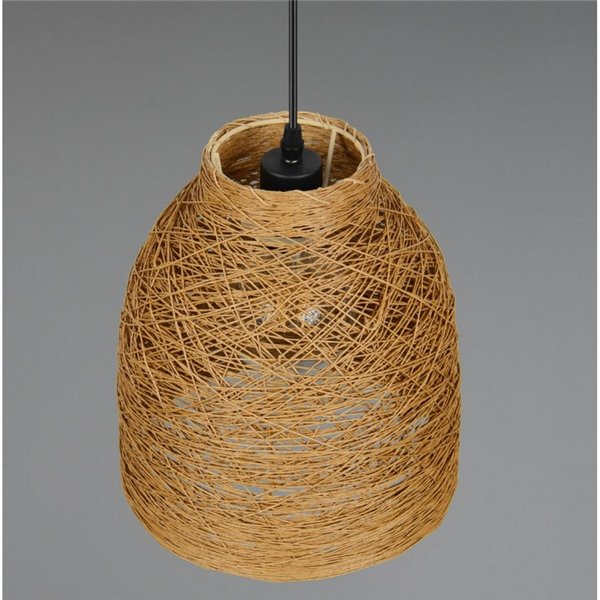 Lámpara colgante JOELINE de hilo de papel natural, altura ajustable bombilla excl. 1x E27 max. 10W IP20