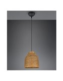 Lámpara colgante JOELINE de hilo de papel natural, altura ajustable bombilla excl. 1x E27 max. 10W IP20