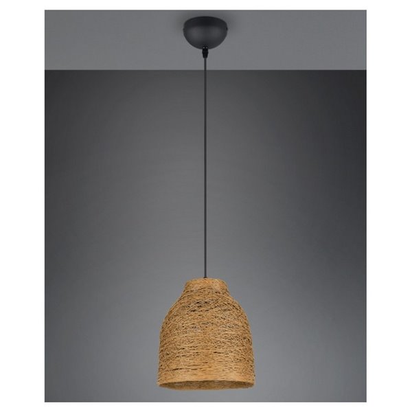 Lampe suspension JOELINE en fil de papier naturel, hauteur réglable, ampoule excl. 1x E27 max. 10 W IP20