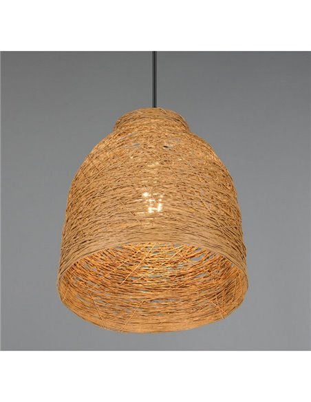 Lámpara colgante JOELINE de hilo de papel natural, altura ajustable bombilla excl. 1x E27 max. 10W IP20