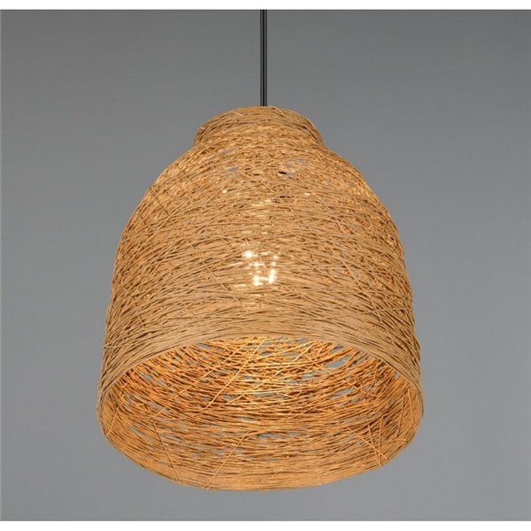 Lámpara colgante JOELINE de hilo de papel natural, altura ajustable bombilla excl. 1x E27 max. 10W IP20