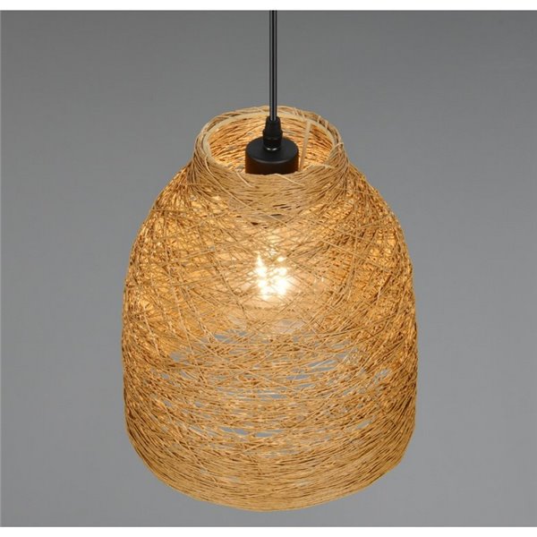 Lámpara colgante JOELINE de hilo de papel natural, altura ajustable bombilla excl. 1x E27 max. 10W IP20