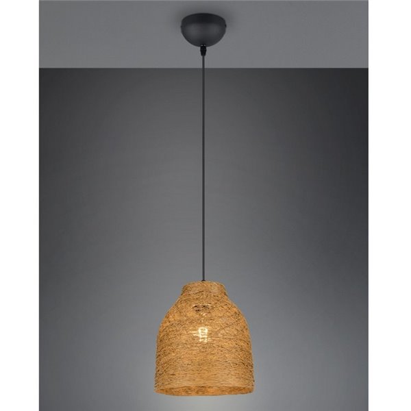 Lampe suspension JOELINE en fil de papier naturel, hauteur réglable, ampoule excl. 1x E27 max. 10 W IP20