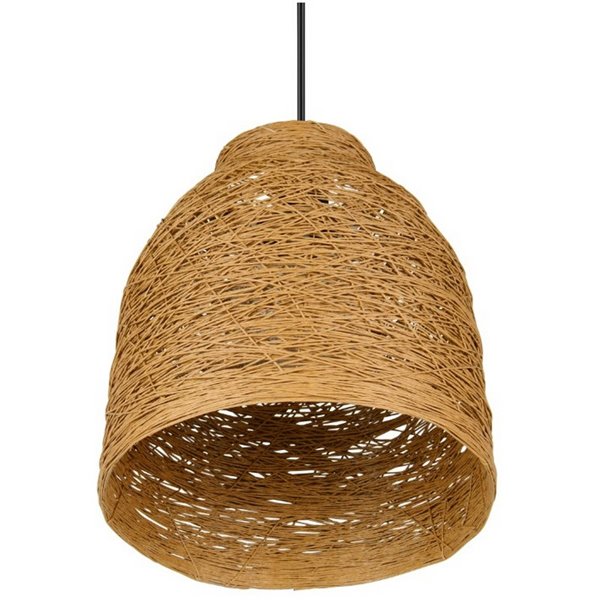 Lámpara colgante JOELINE de hilo de papel natural, altura ajustable bombilla excl. 1x E27 max. 10W IP20