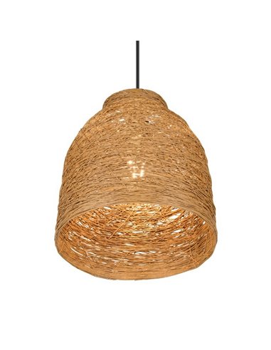 Lampe suspension JOELINE en fil de papier naturel, hauteur réglable, ampoule excl. 1x E27 max. 10 W IP20