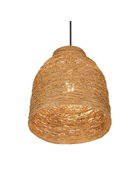 Lampe suspension JOELINE en fil de papier naturel, hauteur réglable, ampoule excl. 1x E27 max. 10 W IP20