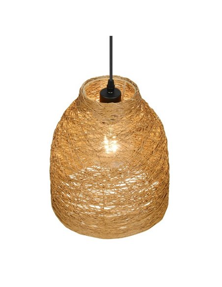Lampe suspension JOELINE en fil de papier naturel, hauteur réglable, ampoule excl. 1x E27 max. 10 W IP20