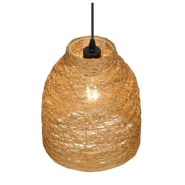 Lámpara colgante JOELINE de hilo de papel natural, altura ajustable bombilla excl. 1x E27 max. 10W IP20