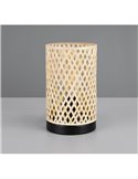 Lámpara de sobremesa pantalla de bambú JOELINE Ø14cm bombilla excl. 1x E27 max. 10W IP20