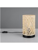 Lámpara de sobremesa pantalla de bambú JOELINE Ø14cm bombilla excl. 1x E27 max. 10W IP20