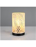 Lámpara de sobremesa pantalla de bambú JOELINE Ø14cm bombilla excl. 1x E27 max. 10W IP20
