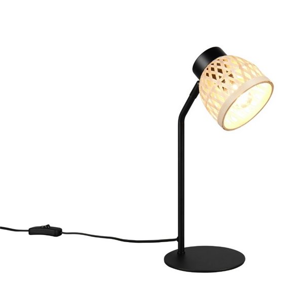 Lámpara de sobremesa tipo flexo rústico LAURENT ptanalla de bambú natural bombilla excl. 1x E14 max. 10W IP20