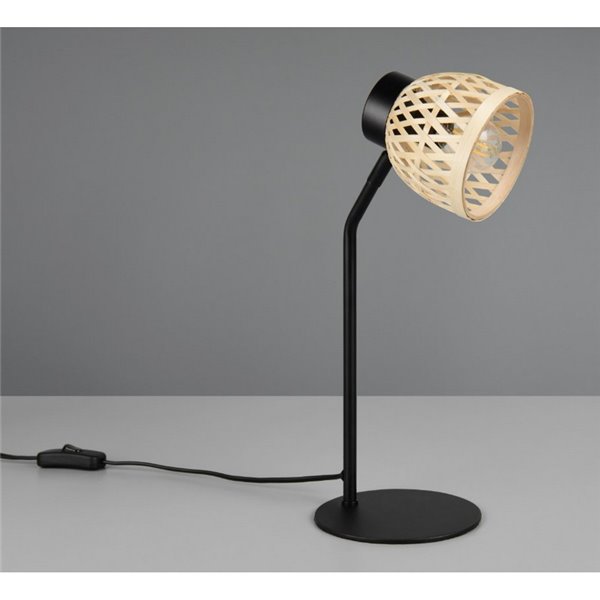 Lámpara de sobremesa tipo flexo rústico LAURENT ptanalla de bambú natural bombilla excl. 1x E14 max. 10W IP20