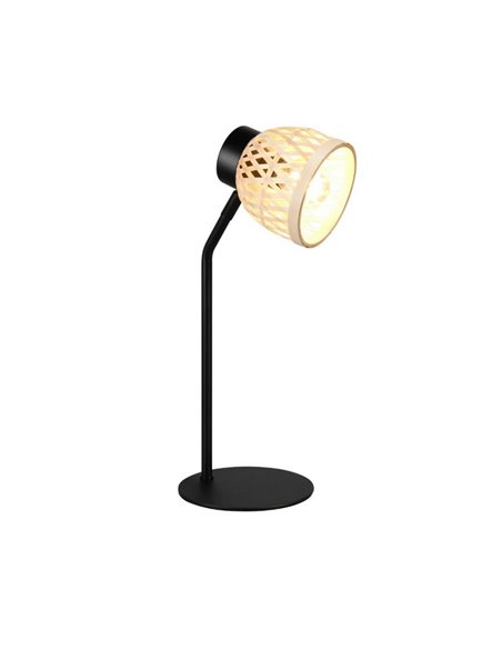 Lámpara de sobremesa tipo flexo rústico LAURENT ptanalla de bambú natural bombilla excl. 1x E14 max. 10W IP20