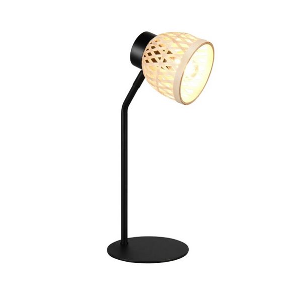 Lámpara de sobremesa tipo flexo rústico LAURENT ptanalla de bambú natural bombilla excl. 1x E14 max. 10W IP20