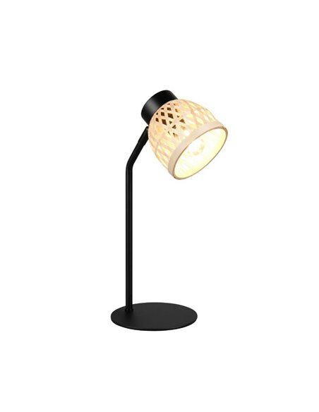 Lámpara de sobremesa tipo flexo rústico LAURENT ptanalla de bambú natural bombilla excl. 1x E14 max. 10W IP20