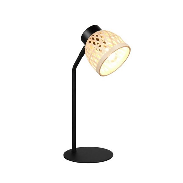Lámpara de sobremesa tipo flexo rústico LAURENT ptanalla de bambú natural bombilla excl. 1x E14 max. 10W IP20