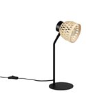 Lámpara de sobremesa tipo flexo rústico LAURENT ptanalla de bambú natural bombilla excl. 1x E14 max. 10W IP20