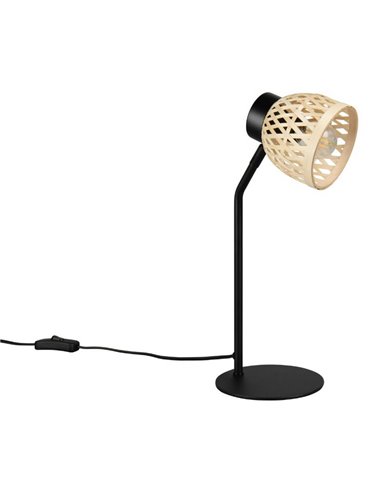 Lámpara de sobremesa tipo flexo rústico LAURENT ptanalla de bambú natural bombilla excl. 1x E14 max. 10W IP20