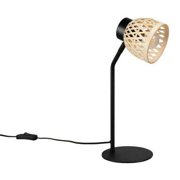 Lámpara de sobremesa tipo flexo rústico LAURENT ptanalla de bambú natural bombilla excl. 1x E14 max. 10W IP20
