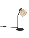 Lámpara de sobremesa tipo flexo rústico LAURENT ptanalla de bambú natural bombilla excl. 1x E14 max. 10W IP20