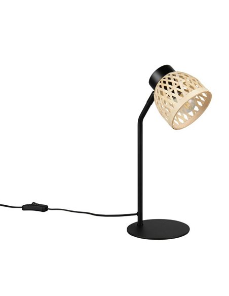 Lámpara de sobremesa tipo flexo rústico LAURENT ptanalla de bambú natural bombilla excl. 1x E14 max. 10W IP20